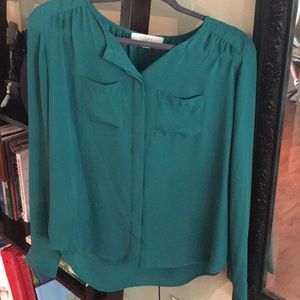 Emerald Green Loft Blouse Xs EUC